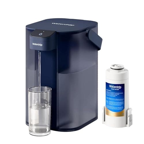 Image of Waterdrop Instant Electric Water Filter Jug with a 3-Months Filter, 3.5L Countertop Water Filter System, Reduces Chlorine, Lead, Mercury, Reduce PFAS, PFOA/PFOS, 757 Litres, Blue (NOT Reduce TDS)