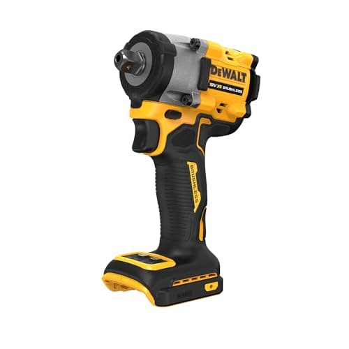 Image of DEWALT 18V XR Brushless Compact 1/2 Detent Pin Anvil Impact Wrench Tool only DCF922N-XJ Battery Powered Bare Unit Yellow/Black
