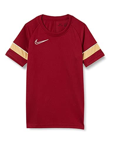 Image of Nike Boy's Dri-FIT Academy 21 Short Sleeve, Team Rot/Weiss/Jersey Gold/Weiss, XS