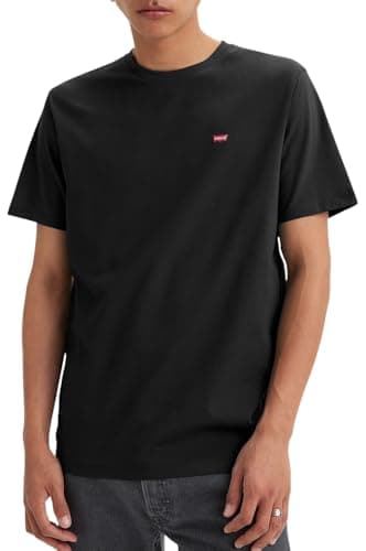 Image of Levi's Men's Ss Original Housemark Tee- Core Chesthit Logo T-Shirt, Stonewashed Black, XXL