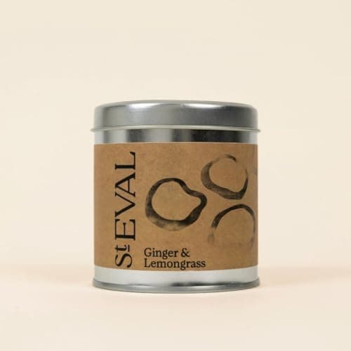 Image of St Eval | Ginger & Lemongrass Scented Tin Candle | Fiery, Zesty and Energising Fragrance | Made in Cornwall | 45 Hours Burn Time| Great Gift