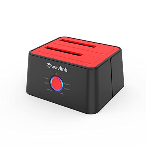 Image of WAVLINK USB 3.0 to SATA I/II/III Dual-Bay External Hard Drive Docking Station for 2.5/3.5-inch HDD/SSD with UASP (6Gbps)?Support Offline Clone Duplicator Function (2 x 12TB)