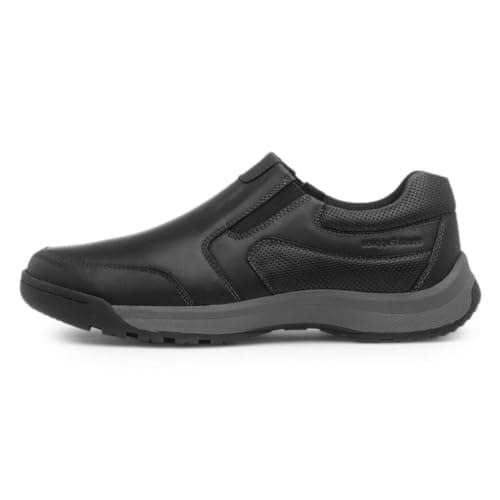 Image of Hush Puppies Otto Mens Black Leather Wide Fit Shoe - Size 8 UK - Black