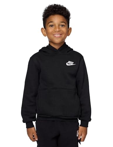 Image of Nike Kids Club Fleece Lbr Hoodie, Black, 5/6 Years
