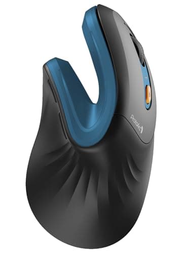 Image of ProtoArc EM11 NL Ergonomic Mouse, MINI Wireless Vertical Mouse Rechargeable Optical Mice with Multi-Device (2*Bluetooth + USB Connection), 3 Adjustable DPI for Computer, iPad, Mac, Windows - Blue