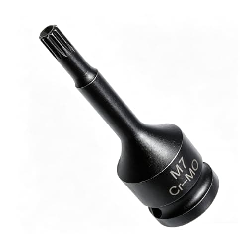 Image of Juttzzei 1/2" Drive x M7 (7mm) Impact Triple Square Spline Bit Socket, 78mm Length 12 Point M7 Spline Bit Socket, Premium CR-MO Steel 7mm Sockets 1/2 for Torque Wrench, Ratchet Wrench