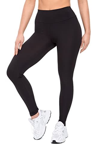 Image of SOFTSAIL Women’s High-Waisted Ribbed Leggings Push-Up Stretchy Yoga Pants for Gym & Workout Tummy Control Activewear, Breathable & Comfortable, Size L/XL, Black