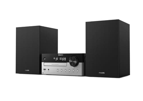 Image of Philips M4205/12 Micro Hi-Fi Music System with Bluetooth | 60W RMS | CD, MP3-CD, USB, FM | Bass-Reflex Loudspeakers | USB Port for Charging