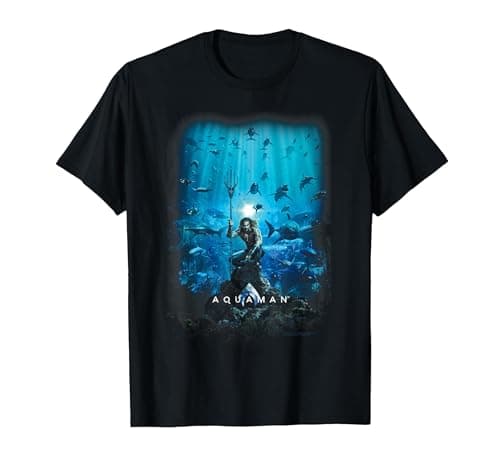 Image of Aquaman Movie Poster T-Shirt T-Shirt, Men, Black, X-Large