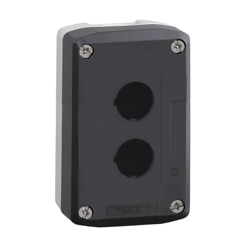 Image of Schneider Electric, XALD02, Empty enclosure, plastic, dark grey lid, for push button 22, 2 cut - outs
