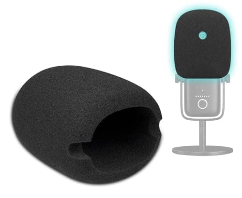 Image of SOULWIT 2Pcs Microphones Pop Filter for Elgato Wave:3(Wave3), Protective Mic Cover Windscreen Foam - Black