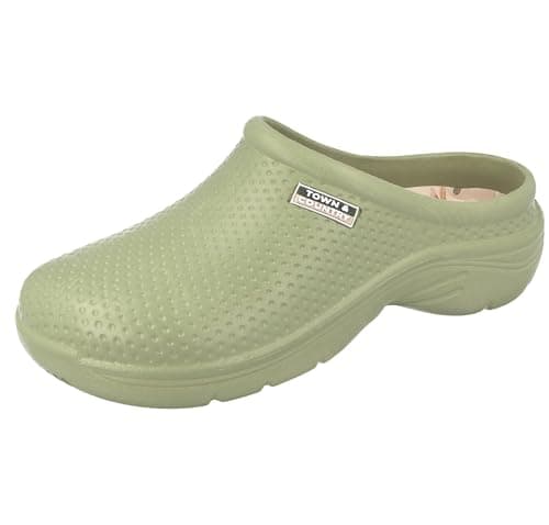 Image of Town & Country Clogs Womens/Ladies Gardening Super Soft Clogs/Cloggies Lightweight Dragonfly Insole (7 UK, Sage)