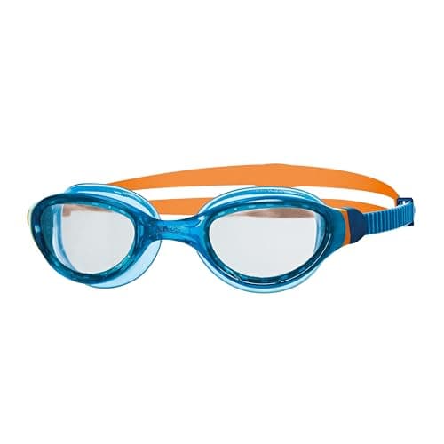 Image of Zoggs Kids' Phantom 2.0 Junior with UV Protection And Anti-fog Swimming Goggles, Blue/Orange/Clear, 6-14 Years