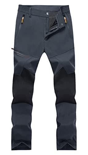 Image of EKLENTSON Men's Trousers Lightweight Quick Dry Mountain Hiking Trousers Stretch Water-Resistant Cycling Trousers Dark Grey,30