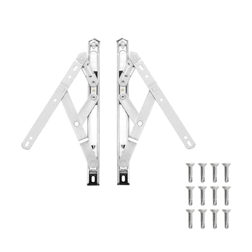 Image of Universal Window Hinge Kit - Pair of 10 inch Stainless Steel Window Stay Double Glazing Friction Stay PVC 13mm 17mm Stack uPVC Window Friction Stay Hinges Top Hung/Side Hung
