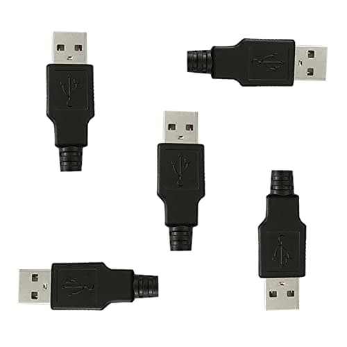 Image of Ainkou 5 PCS USB Type A 4 Pin Male Jack Connectors Adapter Plug Socket Connector Solder Welding Plate for DIY USB Power Supply Breadboard