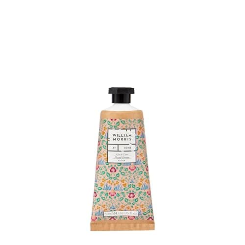 Image of William Morris At Home Hand Cream 50ml, Enriched with Shea Butter, Floral Fragrance With Cedarwood, Pocket and Travel Size, Vegan and Cruelty Friendly, Aloe and Lime, Eyebright