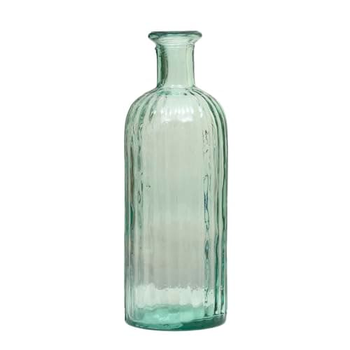 Image of 34.5cm Tall Large Vintage Recycled Clear Glass Bottle Vase For Real/Artificial Flowers, 2.5 Litre