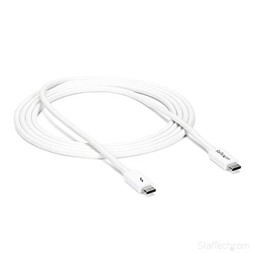 Image of StarTech.com 6.6ft (2m) Passive Thunderbolt 3 Cable, 20Gbps, 100W PD, 4K Video, Thunderbolt Cable, Compatible with USB4/DP Alt Mode, Thunderbolt 4, USB 3.2/Type-C (TBLT3MM2MW)