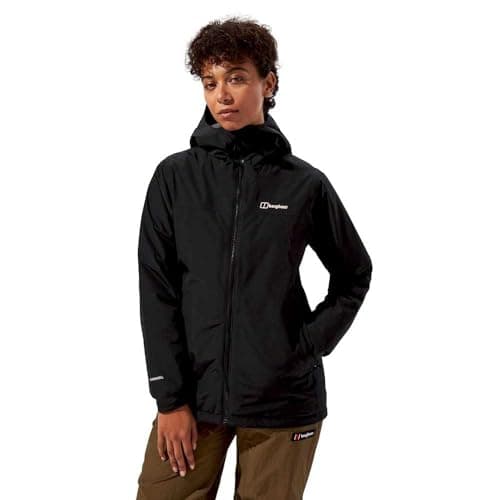 Image of Berghaus Women's Deluge Pro 3.0 Insulated Rain Jacket | Breathable Coat | Durable | Waterproof Waterproof Jacket, Black/Black, 8