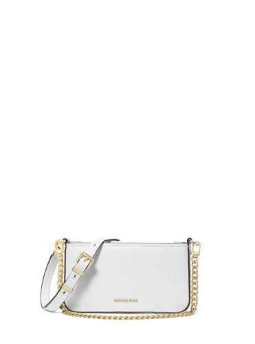 Image of Michael Kors Women's Bryant Small Convertible Crossbody Bag, Gold-Tone Hardware/Optic White, One Size