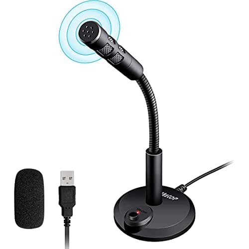 Image of Veetop USB Microphone - Omnidirectional PC Mic for Conferencing, Gaming, Chat & Podcasting - Compatible with Laptop, Mac, PS4, Windows & Linux