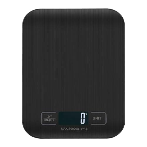 Image of Torchtree Kitchen Scales, 22lb Food Scale with Batteries, 5 Units with Tare Function, Touch Button, Backlit LCD, Black-10kg