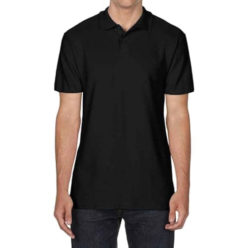 Image of Gildan Softstyle Adult Double Pique Polo Shirt, Black, 3XL
