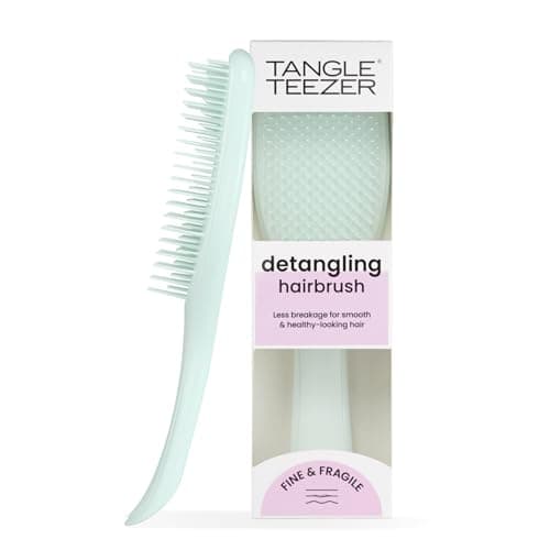 Image of Tangle Teezer Fine and Fragile Ultimate Detangler Hairbrush for Coloured, Fine & Thin Hair - Two-Tiered Soft Flex Teeth Reduce Breakage & Pulling - Gentle on Delicate Hair - Ice Blue