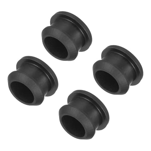 Image of sourcing map Silicone Snap in Locking Hole Plugs,Rubber Panel Seal Cover Flush Type Panel Round for Kitchen Rubber Bulkheads Waterproof Sealing Plugs 14mm/0.55 Inch Diameter Black,Pack of 4