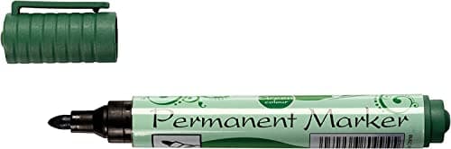 Image of JMS we create smile (𝟏𝟐 𝐏𝐜𝐬) Green Bullet Tip Permanent Marker 2-5mm Water Resistant Permanent Marker Thick Smudge Free Lines Home Office Warehouse