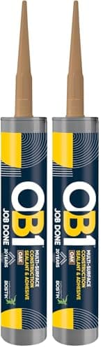 Image of OB1 Oak Multi-Surface Construction Sealant & Adhesive - Hybrid Polymer - Excellent Chemical Resistance - Water & Weather Resistant - 290ml (Pack of 2)