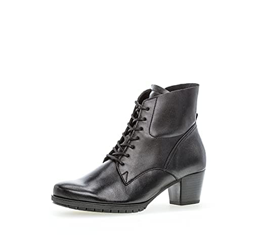 Image of Gabor Women Ankle Boots, Ladies Lace-up Ankle Boot,Low Boots,Short Boots,lace-up Boot,Zipper,Black (Schwarz),38.5 EU / 5.5 UK