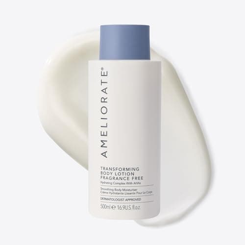 Image of AMELIORATE Transforming Body Lotion Fragrance Free 500ml for Keratosis Pilaris (KP), Rough, Bumpy Skin & Ingrown Hairs | Exfoliating Moisturiser with Lactic Acid (AHA) | Dermatologist Approved