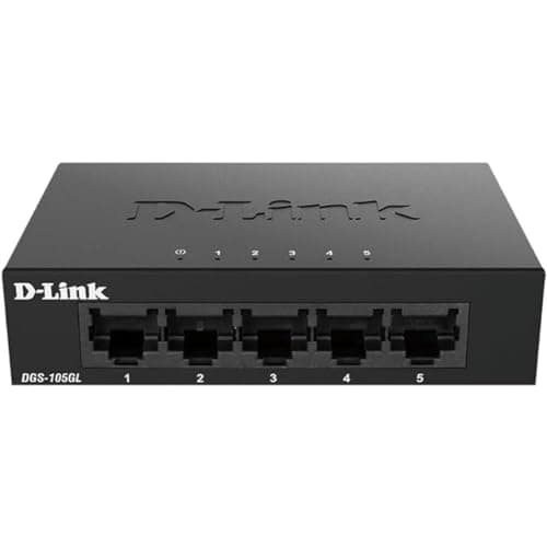 Image of D-Link DGS-105GL 5-Port Gigabit Unmanaged Desktop Switch, Fanless, Low Profile, Metal Housing, Plug-and-Play, 802.3az EEE black DGS-105GL