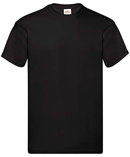 Image of Fruit of the Loom Mens Screen Stars Original Full Cut Short Sleeve T-Shirt (S) (Black)