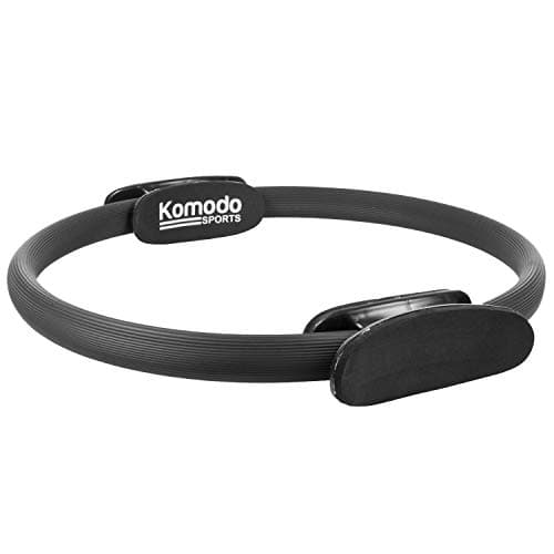 Image of KOMODO Pilates Ring Yoga Fitness Double Handled Exercise Circle Gym Resistance Wheel (Black)