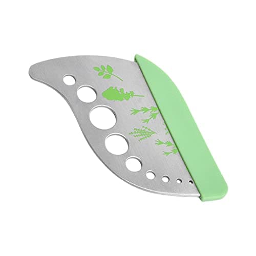 Image of Jagowa 1 Piece Herb Stripper 9 Hole Stainless Steel Herb Cutter Leaf Stripper with Protective Cover Kitchen Gadget for Basil, Rosemary, Thyme, Chard, Kale, Mint