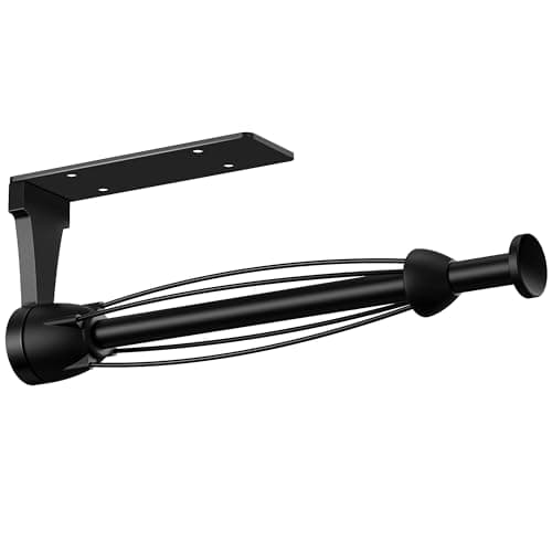 Image of VEHHE Kitchen Roll Holder Under Cabinet, One-handed Tearing Paper Towel Holder with Damping System, Stainless Steel Kitchen Towel Holders for Kitchen Bathroom (Black)