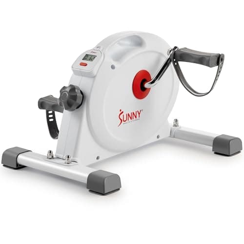 Image of Sunny Health & Fitness (White) Under Desk Smart Mini Pedal Exerciser, Dual Function Exercise Cycle Bike with Low Profile Design - SF-B023005WHT