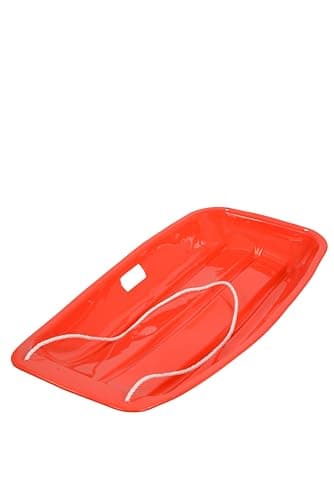 Image of Heavy Duty Colour Large Adults Kids Children Snow Sledges Toboggan Sledge Rope Sled Play Snow Ice (Red, Small - 89cm)