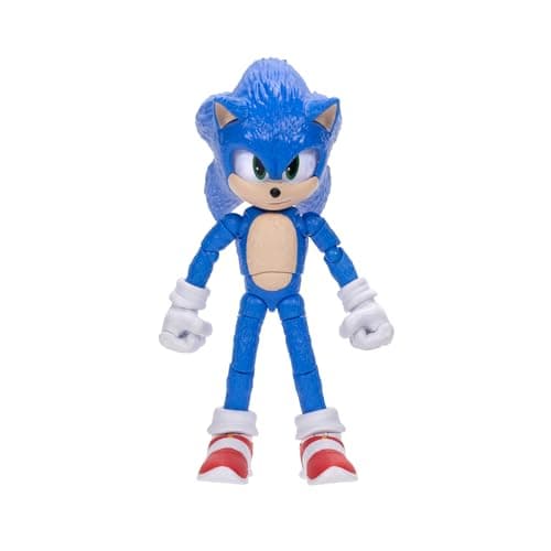 Image of Sonic 3 Movie Sonic Collector Toy Figure by Jakks Pacific, Stands 5” / 13 cm Tall, Highly Articulated for Boys/Girls, Officially Licensed 3 Movie, Suggested for Ages 3+