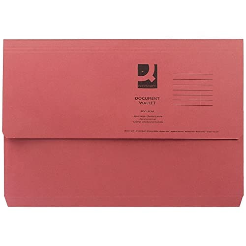 Image of Connect Document Wallet Foolscap Red (Pack of 50) KF23016