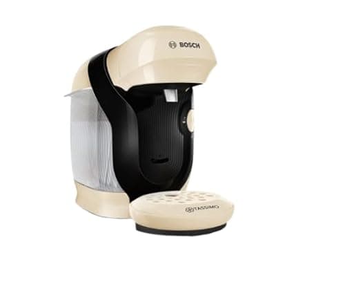Image of Bosch - Tassimo Happy Friendly Multi-Drink Coffee Maker, Up to 70 Drinks, OneTouch, Single Brew, Compact Design, Intellibrew, Cream, TAS117E