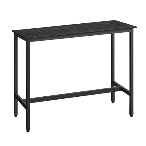 Image of VASAGLE Bar Table, Kitchen Table, Pub Dining High Table, Sturdy Steel Frame, 40 x 120 x 90 cm, Easy Assembly, Industrial Design, Ebony Black and Ink Black LBT120B56