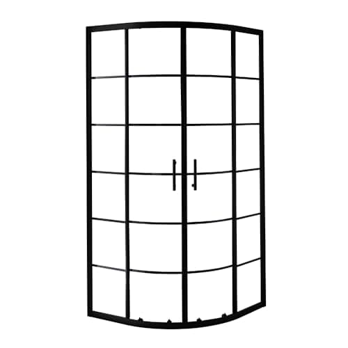 Image of Milano Barq Black Grid Offset Quadrant Shower Enclosure - 1000mm x 800mm
