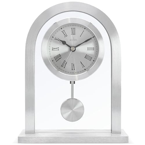 Image of Acctim 36757 Bathgate Glass Pendulum Mantel Clock, Silver
