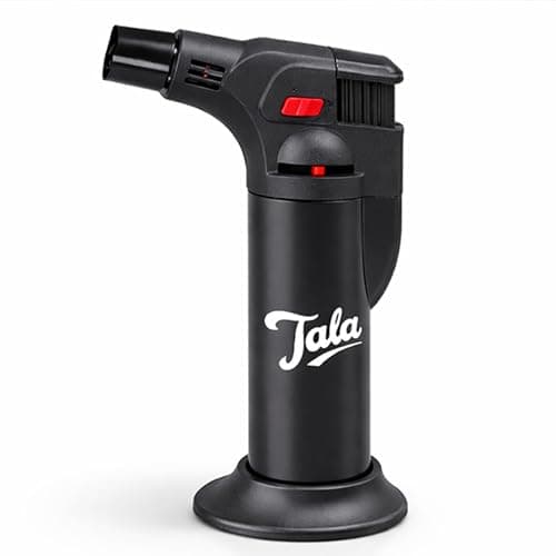 Image of Tala Mini Cooks Blow Torch Black Compact Kitchen Gas Torch for Caramelising Creme Brulee Baking Grilling and Finishing Food Adjustable Flame Easy One Hand Use for Home Cooking and Desserts
