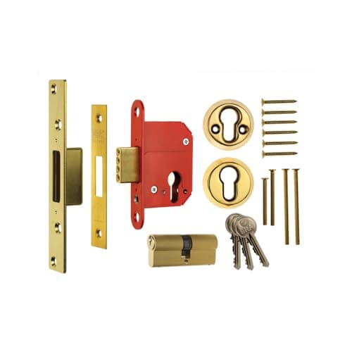 Image of EuroArt BS3621 Fortress Euro Mortice Deadlock 76mm High Security Door Lock with Chrome Square End Faceplate