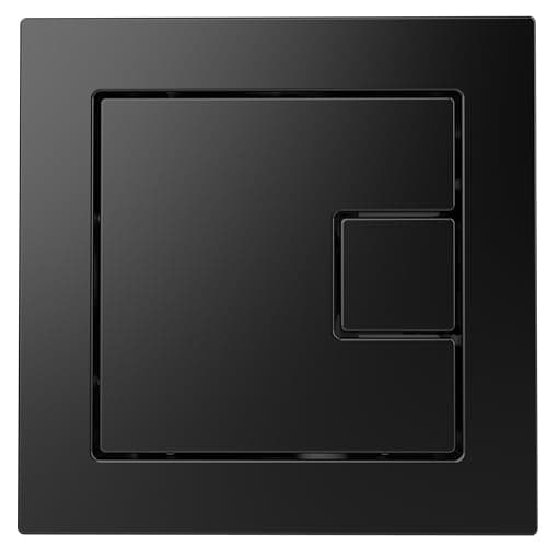 Image of Excel Home Toilet Flush Button Replacement - Dual Button Toilet Flush Button - Pneumatic Technology - Fingerprint Resistant Compatible with Air Houses - Square Push Button Design (Matt Black)